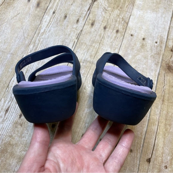 Crocs Women’s Blue Patricia Wedge Sandal Strappy Shoes - Picture 7 of 10